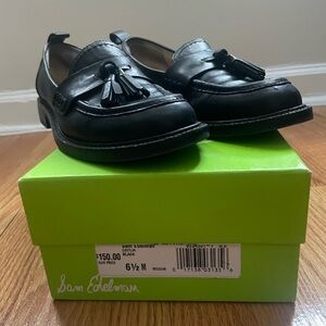 Sam Edelman Caylia Black Tassel Leather Loafers